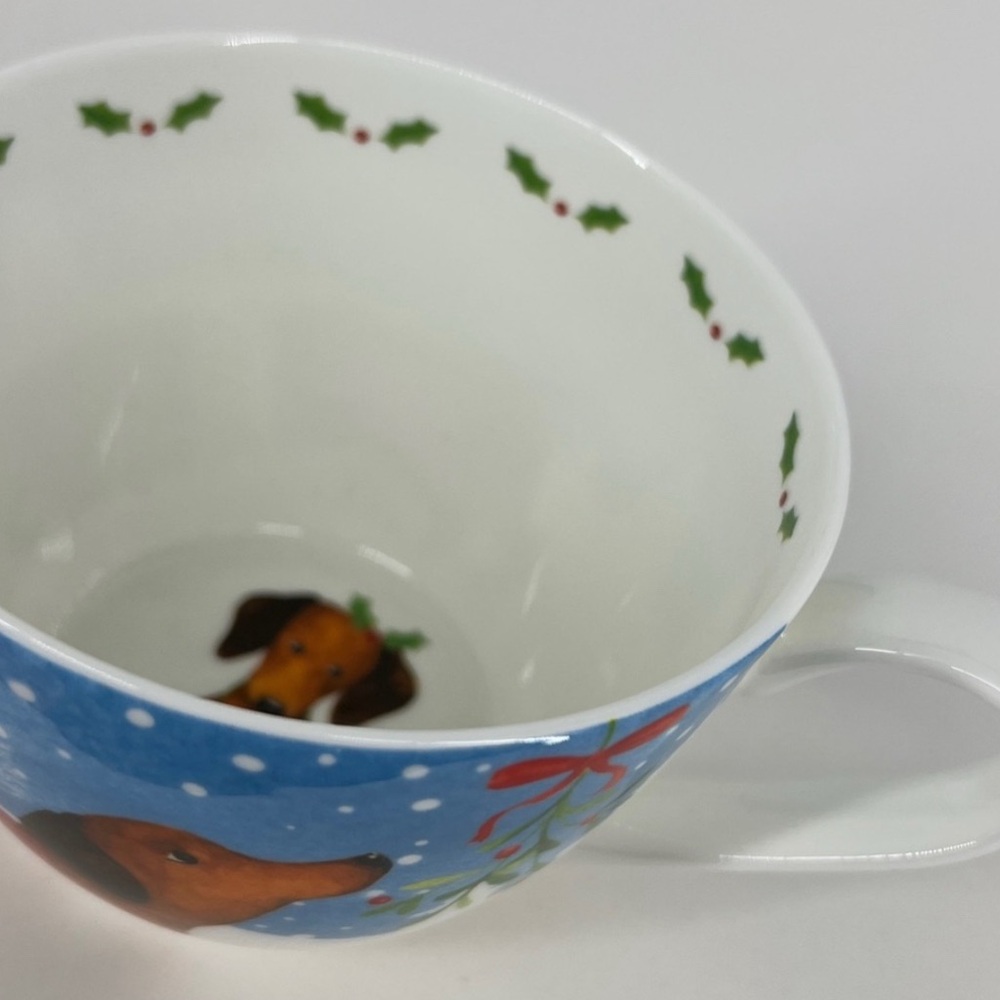 "Festive Dachshund Delight" Bone China Holiday Edition! Portobello by Design Mug - Picture 4 of 12